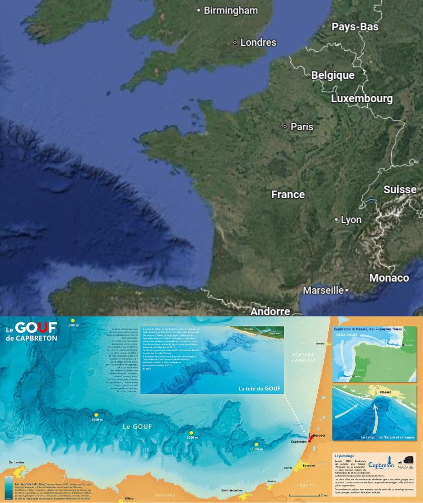 Carte du Golfe de Gascogne